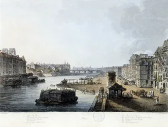 Paris, Notre-Dame-broen - tegning av J.C. Mats, ca. 1810