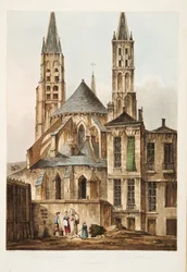 The Church of St Germains, illustrasjon fra Versailles, Paris og Saint Denis, pub. 1810 (akvatint)