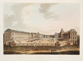 The Entrance, illustrasjon fra Versailles, Paris og Saint Denis, pub. 1805 (akvatint)