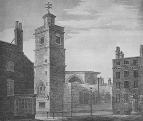 Church of St Bartholomew the Less, City of London, c1830 1906