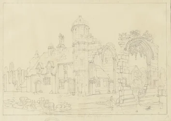 Dudley Priory: blyanttegning, nd [1800-tallet]