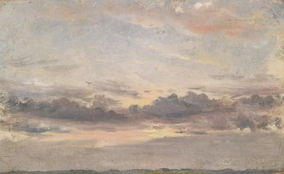 A Cloud Study, Sunset, ca. 1821 (olje på papir på kvernbrett)