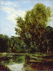 Hjørne av Hampstead Ponds (olje om bord)