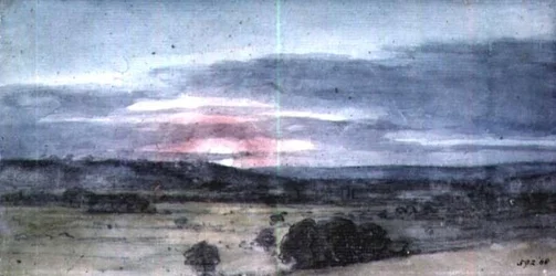 Dedham Vale fra Øst-Bergholt: Solnedgang