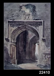 Østre Bergholt kirke: Sørbuegangen til det ødelagte tårnet, 1806