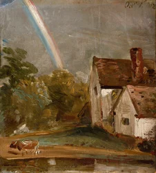 Flatford Lock and Mill (olje)