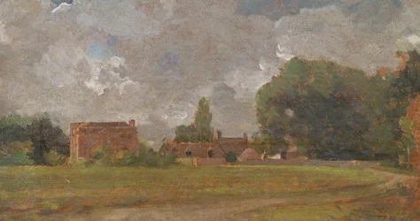 Golding konstabels hus, Østre Bergholt: Kunstnerens fødested (Landskap med landsby og trær)