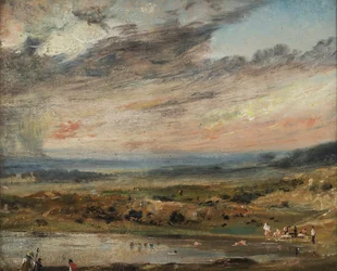 Hampstead Heath, med dam og badegjester