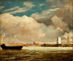 På Themsen nær Battersea Bridge, ca. 1816