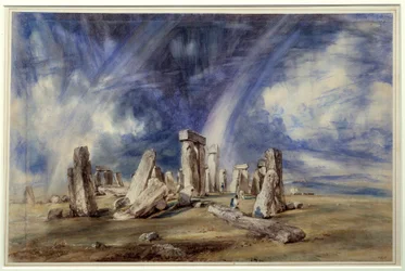 Forhistorisk sted Stonehenge (England). Maleri av John Constable (1776-1837)