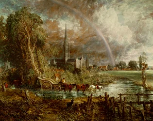 Salisbury-katedralen sett fra engene, 1831