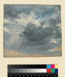 Himmelstudie med en solstråle, ca. 1822 (olje på papir)