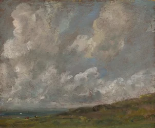 Studie av skyer over et landskap, ca. 1821-22