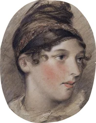 Studie av hodet til en dame i profil, 1808