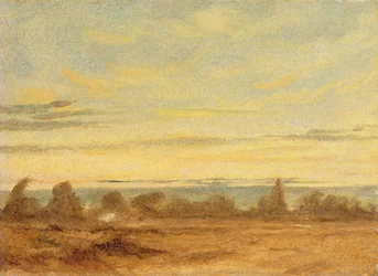 Sommer - Kveldslandskap (olje på lerret)
