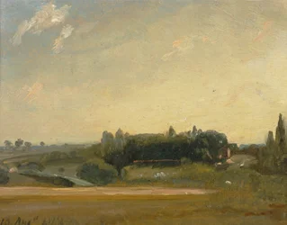 Utsikt mot prestegården, Østre Bergholt, 1813.