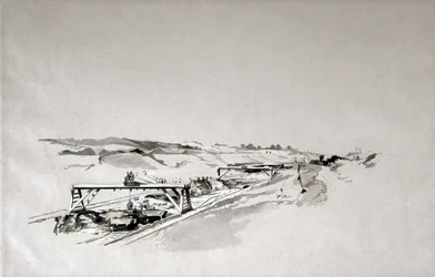 Blisworth Cutting, Northamptonshire, september 1838 (penn og blekk og vask på papir)