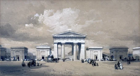 Euston Arch, april 1838 (penn og blekk og vask på papir)
