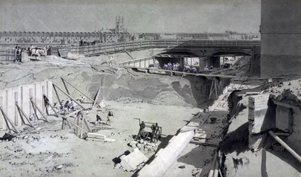 Hampstead Road Bridge, fra Camden-siden, 16. august 1836 (penn og blekk og vask på papir)