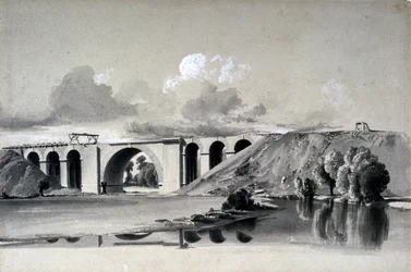 Sherbourne Viaduct, nær Coventry, 27. juli 1837 (penn og blekk og vask på papir)