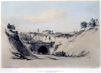 Watford Tunnel, Hertfordshire, 6. juni 1837 (lith farge)
