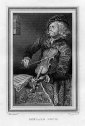 Gerrit Dou 1613-1675, nederlandsk maler, 1816.