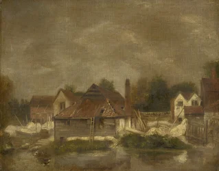Skur og gamle hus på Yare, ca. 1803