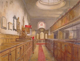 Interiør av Holy Trinity, Minories, London, 1881
