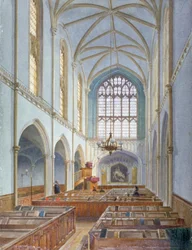 Innvendig visning av en fransk protestantisk kirke på St Martin