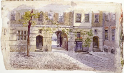 Utsikt fra inngangen til Staple Inn, London, 1882