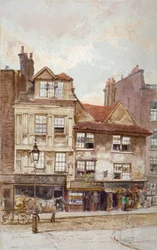 Utsikt over nr. 87-89 Drury Lane, Westminster, London, c1880