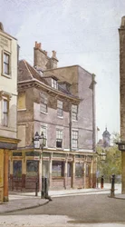 Utsikt over Crooked Billet Inn, King Street, Stepney, London, 1886