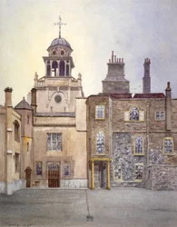 Utsikt over nordsiden av Chapel Tower, Charterhouse, London, 1885.