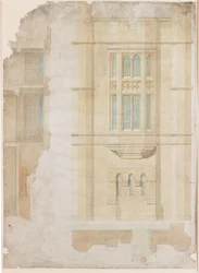 Design for Oriel Window, Holme Eden (blekk)