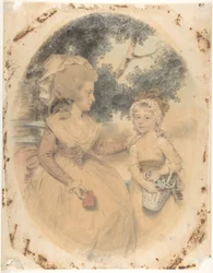 Mrs. Morgan og hennes barn, 1785.