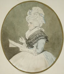 Gammel dame med forstørrelsesglass