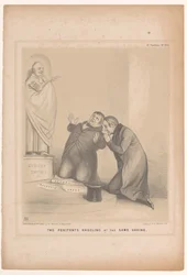 Spotprent møtte premier Robert Peel og Daniel O'Connell To angrende knelende ved samme helligdom (tittel på objekt) HB Sketches (serietittel på objekt)