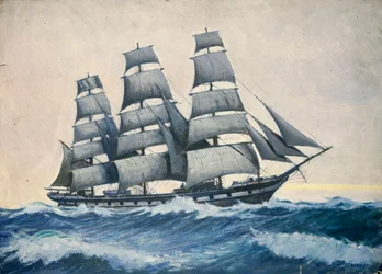 Sjølandskap, ca. 1876–1949 (olje på papir)