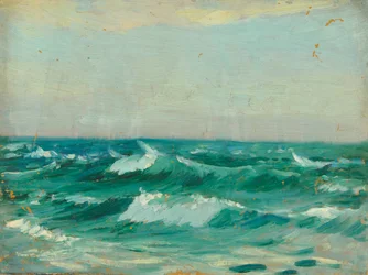 Sjølandskap, ca. 1909 (olje på papirmasse)