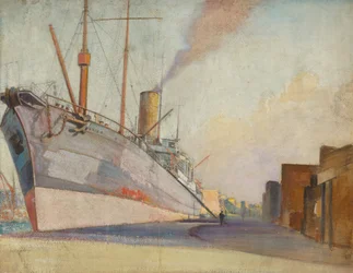 Kabelleggingsskipet «Telconia», ca. 1910–30 (olje på papir)