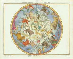1776 - John Flamsteed - Hemisphere Boreal (beskåret)