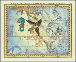 1776 - John Flamsteed - The Eagle, Antinous, The Arrow, The Fox, The Dolphin (Aquila, Sagitta, Vulpecula amp; Anser Delphinus)
