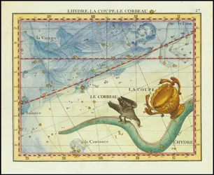 1776 - John Flamsteed - Hydraen, Begeret, Ravnen (Hydra, Krateret, Jomfruen)