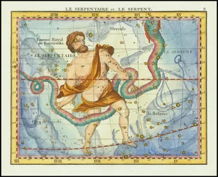 1776 - John Flamsteed - Slangen og slangen (Ophiucus amp; Serpens)