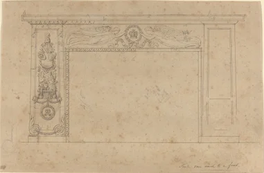 Design for skorsteinsstykket i Throne Room, Buckingham Palace