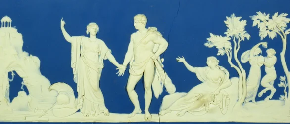 The Choice of Hercules, plakett av Wedgwood (jasperware)