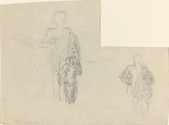 To studier av stående figur og barn