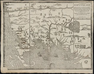 Kartet over New England Fra: William Hubbards The Present State of New-England, 1677
