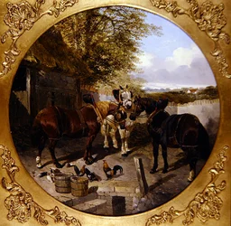 Stableyard (olje på lerret)