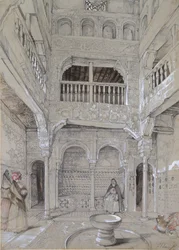 Inngang til badene ved Alhambra, ca 1830-tallet